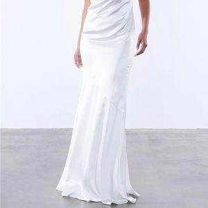 White satin maxi dress